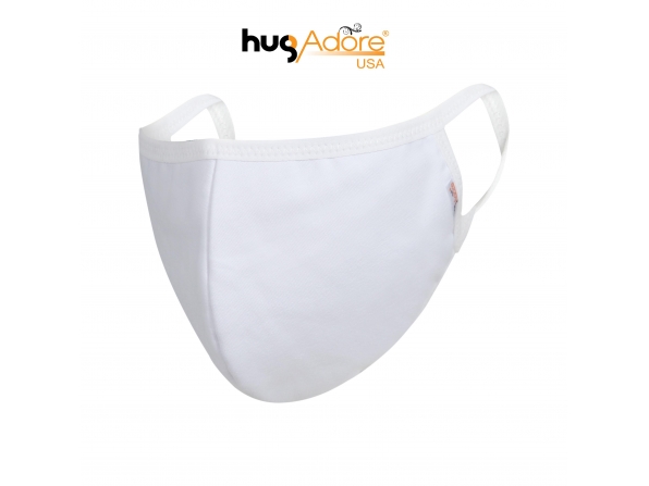 KHẨU TRANG VẢI KHÁNG KHUẨN HUGADORE -  5 CÁI MÀU TRẮNG